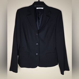 Nygard Collection Women's Black Lined Button Up Blazer Jacket
